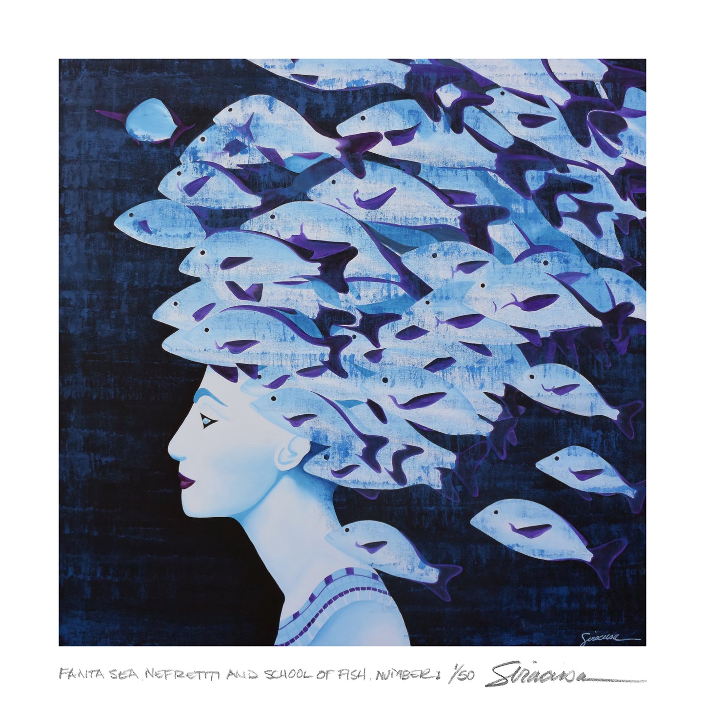 FantaSEA – Nefertiti Ocean-Inspired Limited Edition Art Print, 12” x 12”