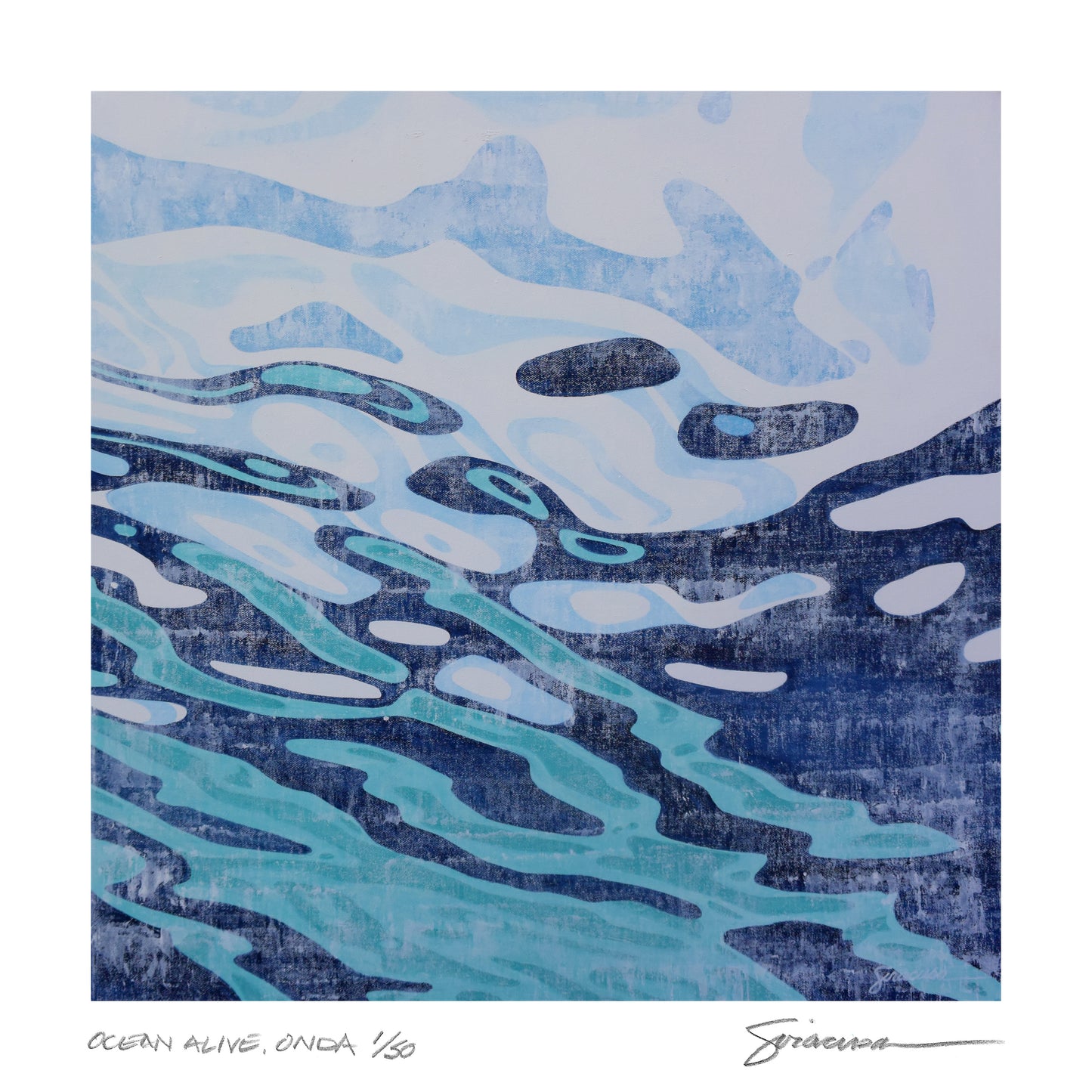 Ocean Alive, Onda, Limited Edition Print, 12" x 12"