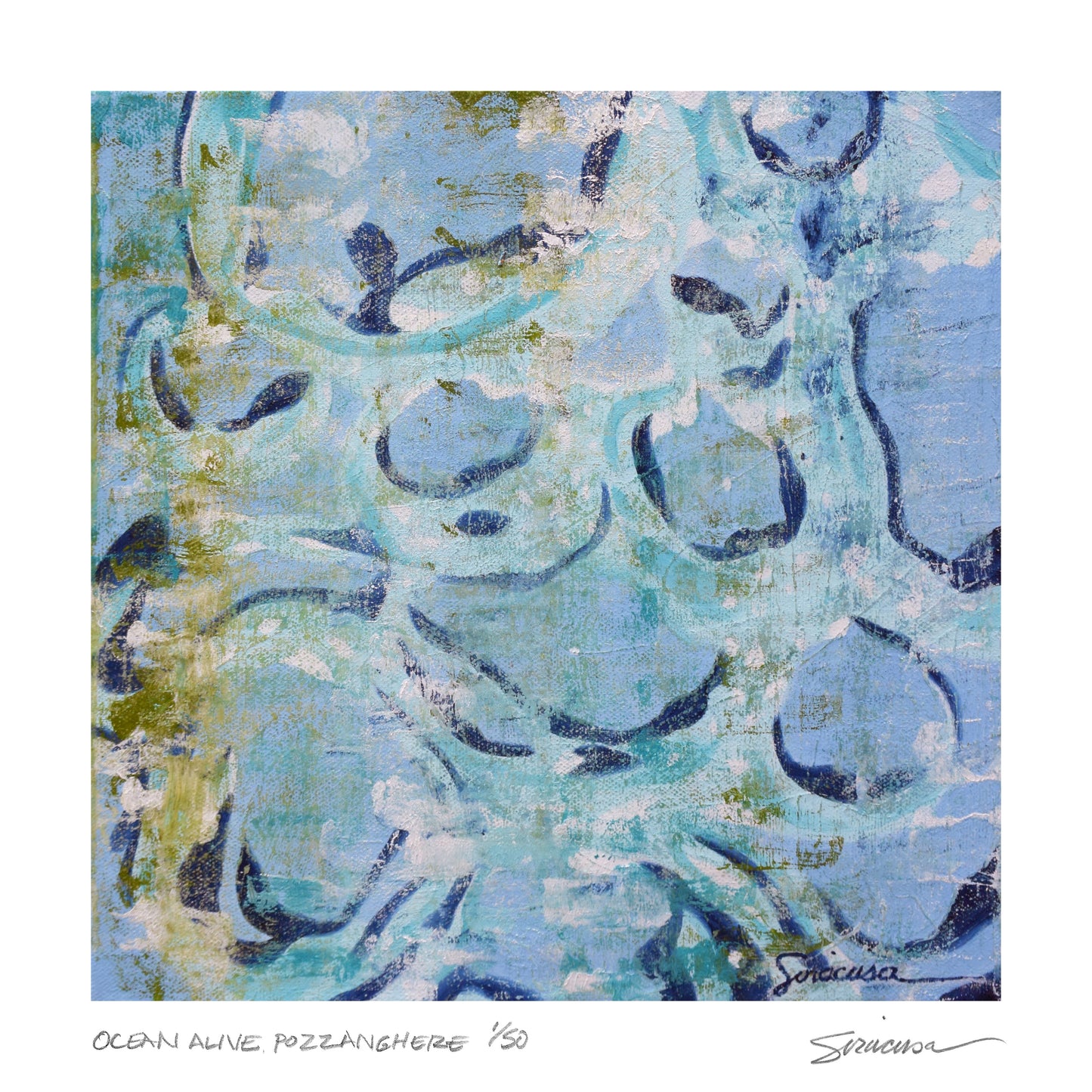 Ocean Alive, Pozzanghere, Limited Edition Print 12” x 12”