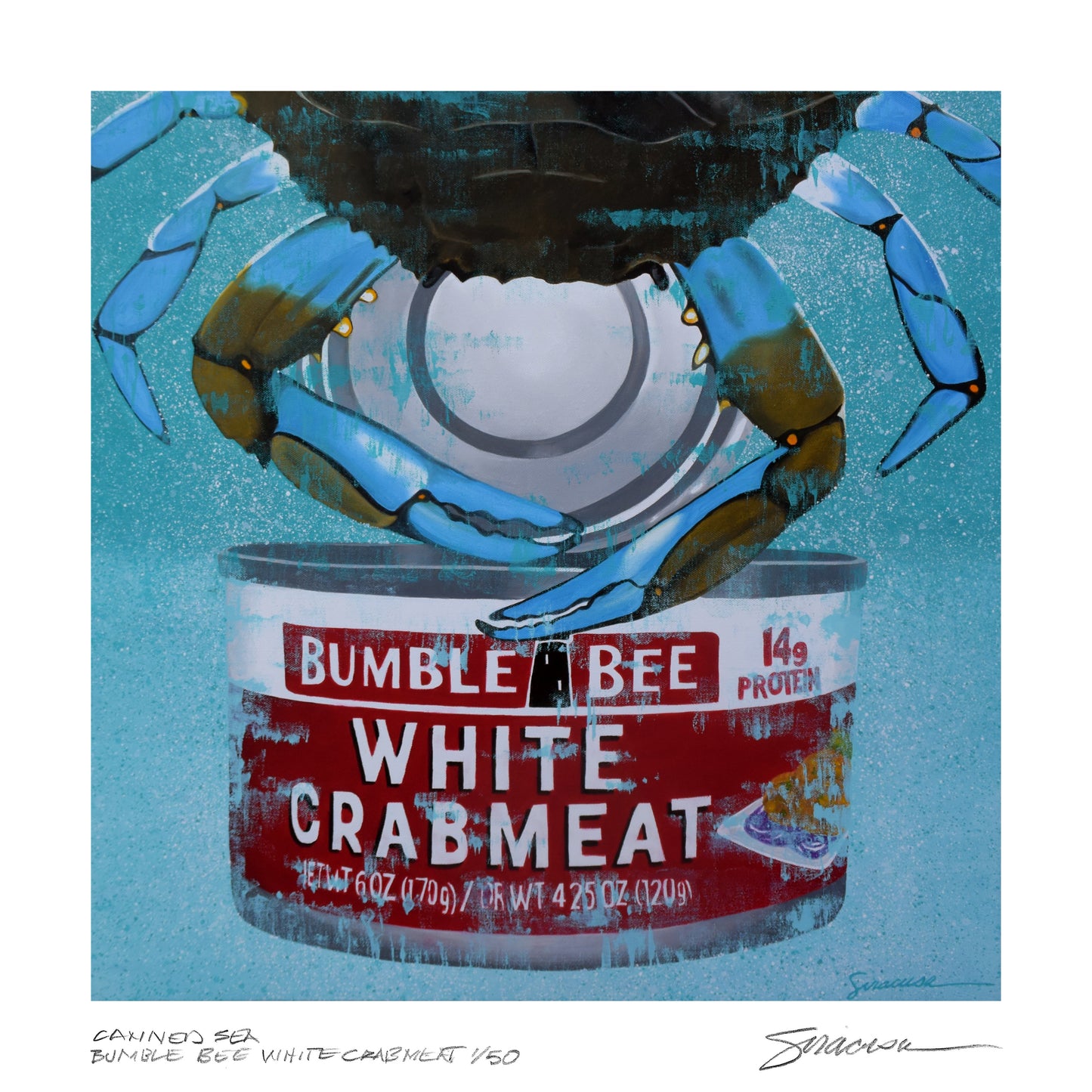 Canned SEA, Bumble Bee White Crabmeat, Limited Edition Print, 12" x 12"