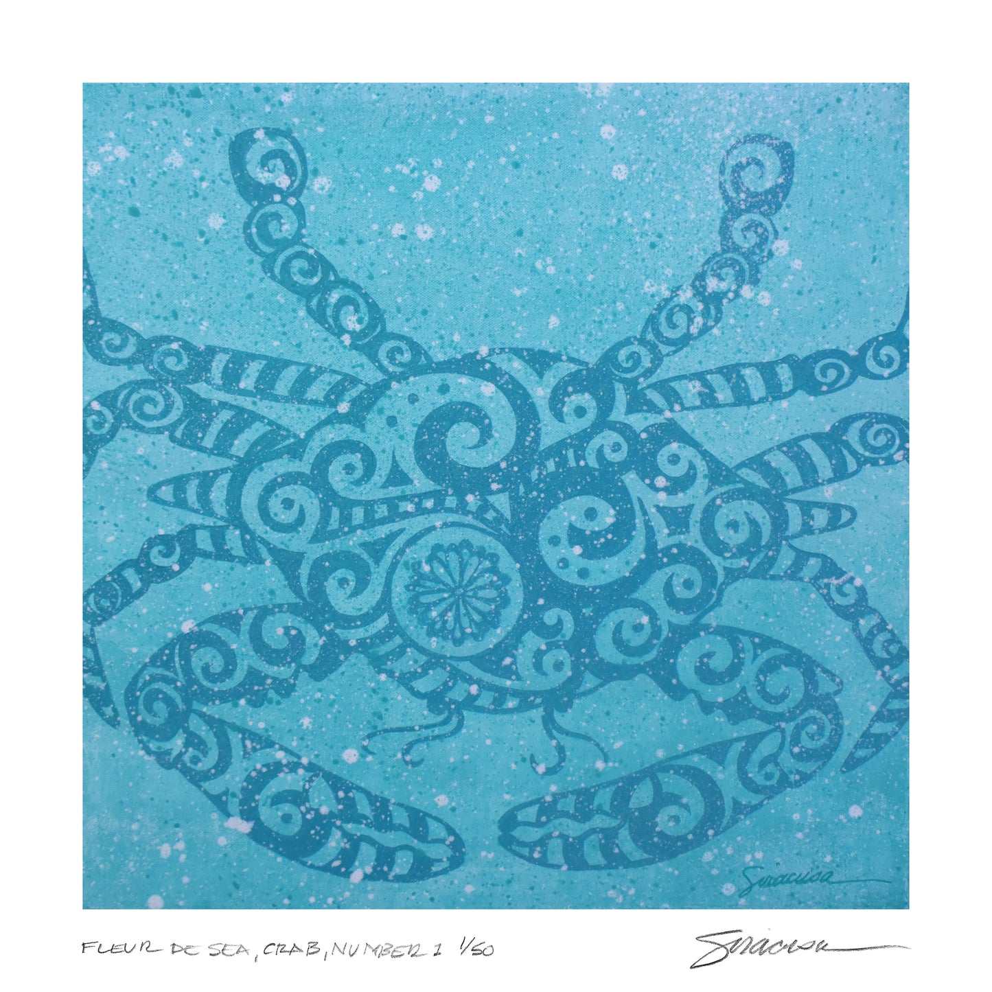 Fleur de SEA, Crab, Number 1, Limited Edition Print, 12" x 12"