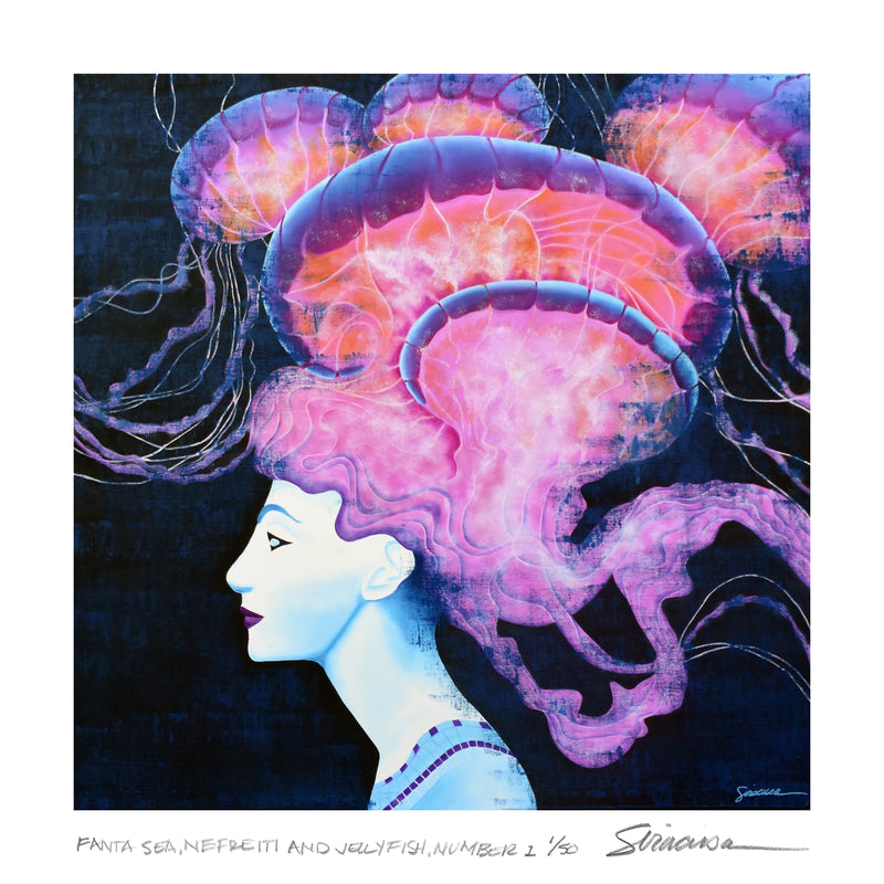 FantSEA Nefertiti & Jellyfish – Limited Edition Fine Art Print