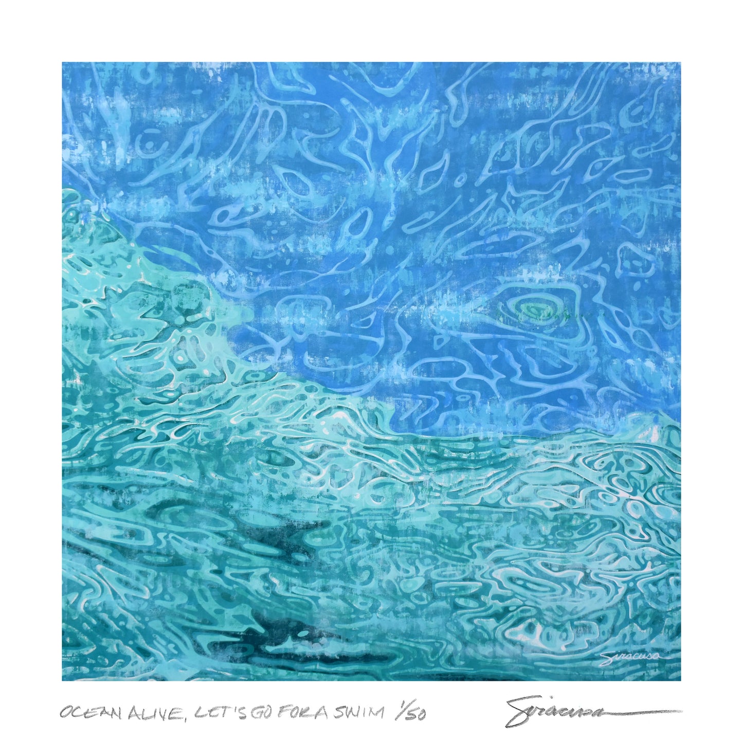 Ocean Alive, Let's Go For a Swim, Limited Edition Print, 12” x 12”