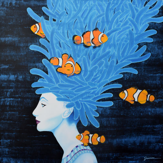 FantaSEA, Nefertiti with Anemone and Clownfish, Number 1, Original